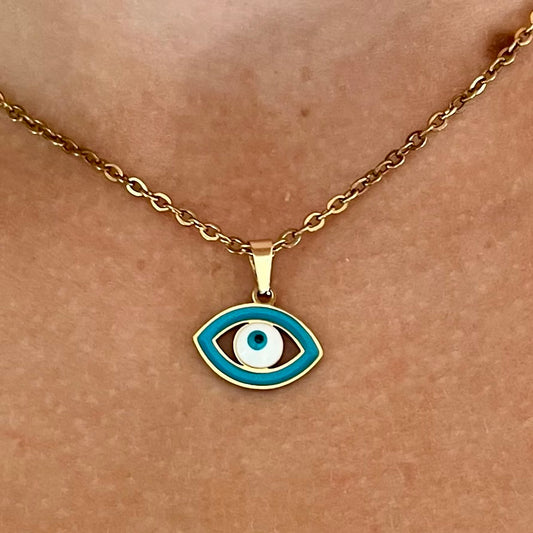 Almond Evil Eye Necklace