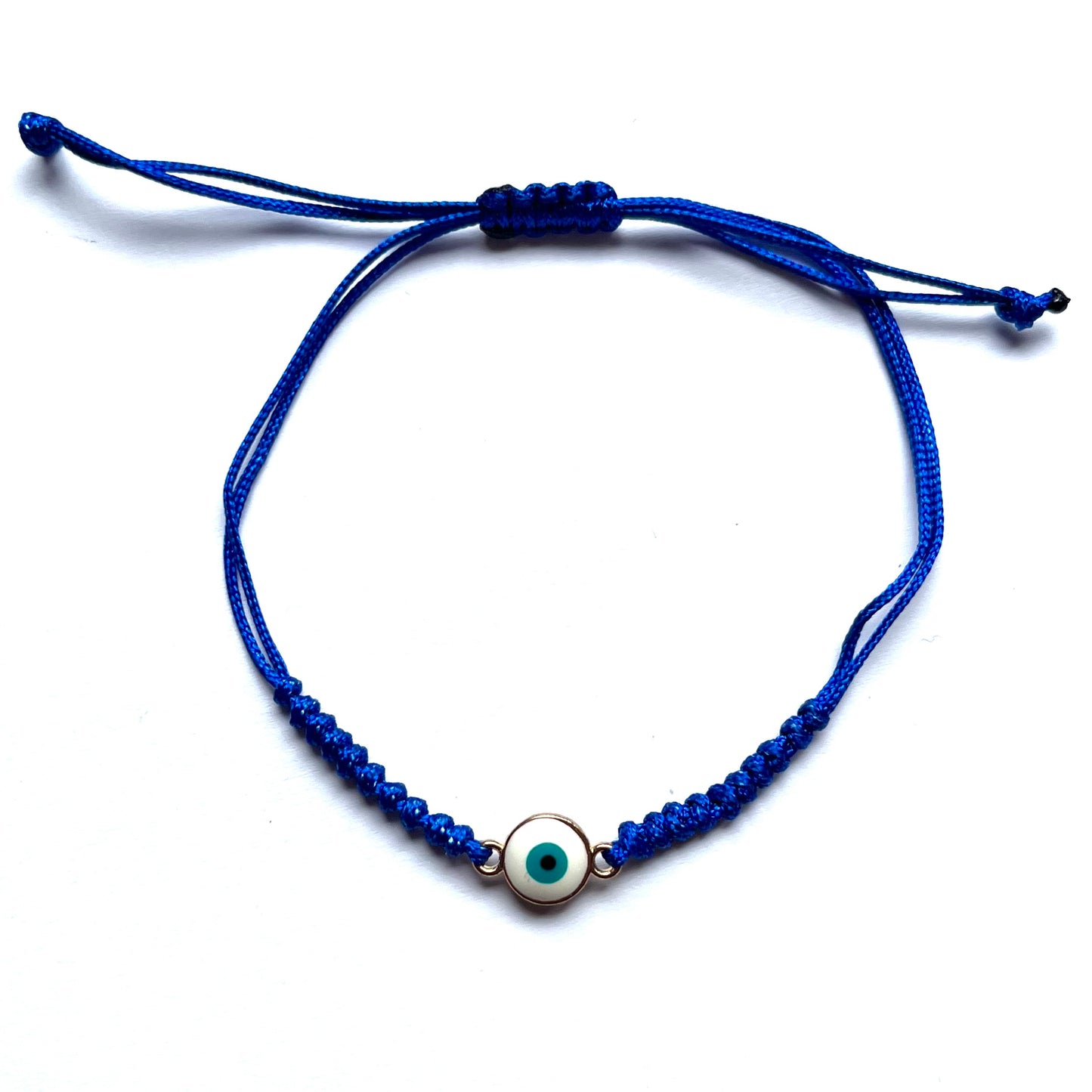 Knotted Bracelet with Round Evil Eye