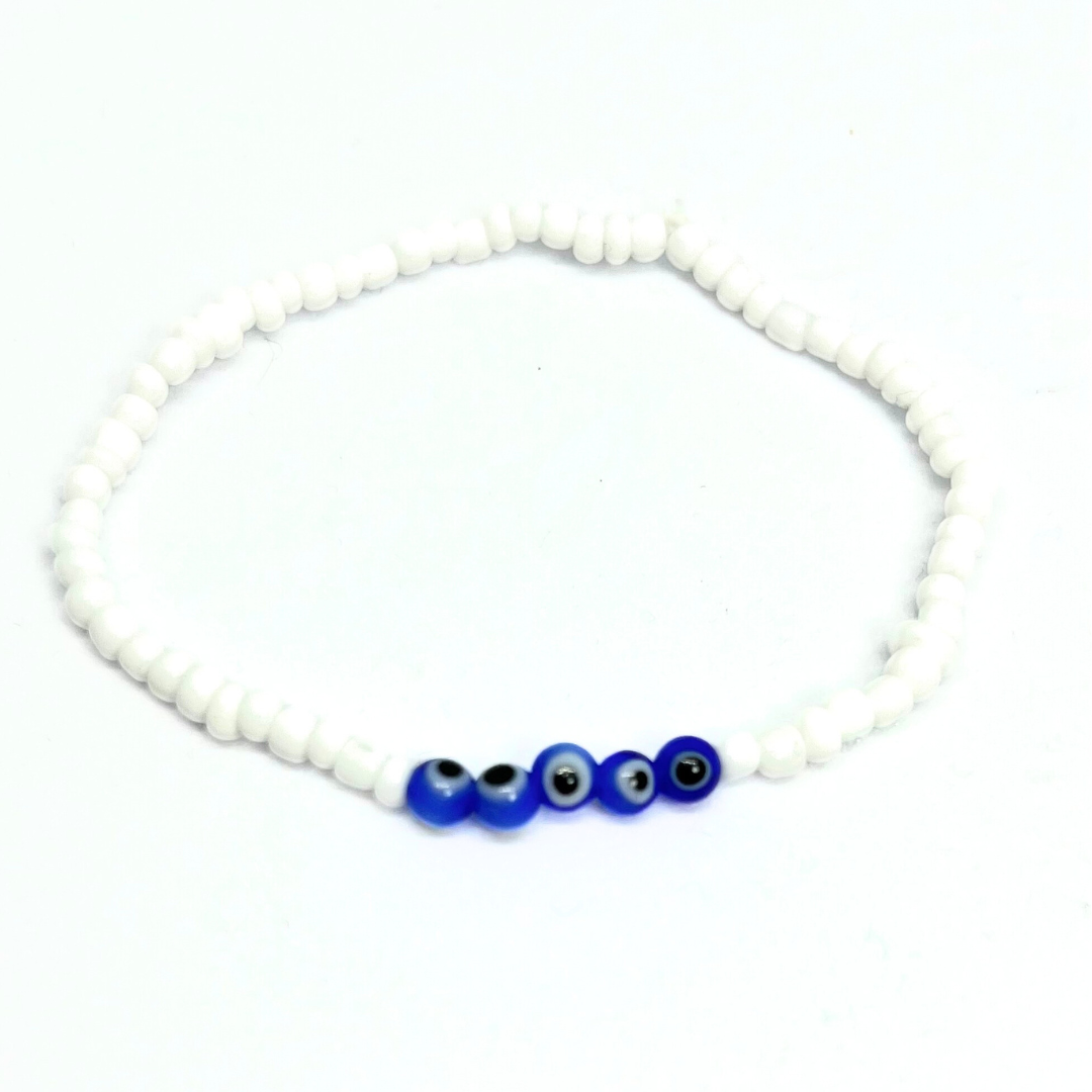 Beaded Bracelet with Multi Mini Evil Eyes