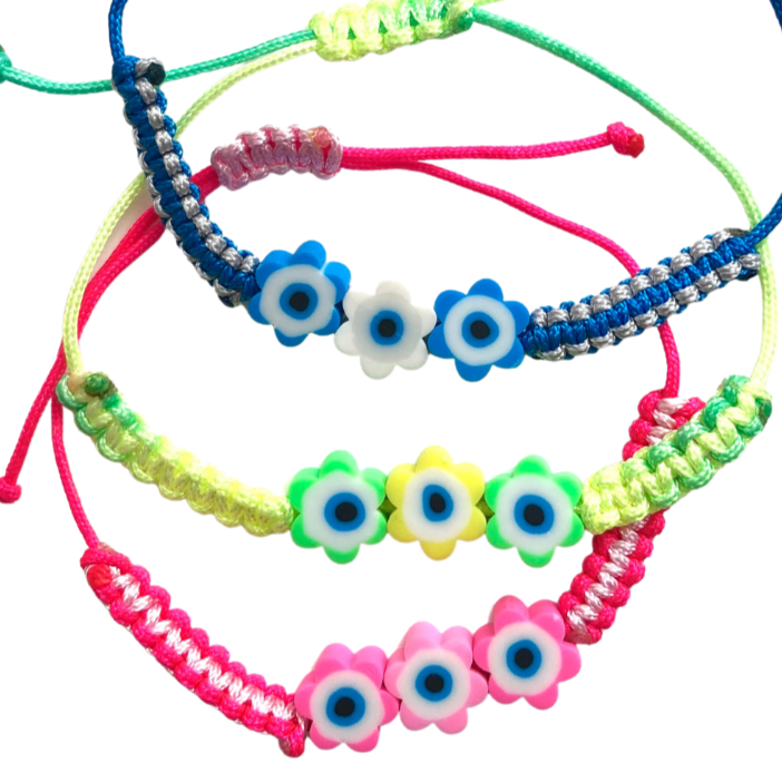 Kids Bracelet - Evil Eye Flowers