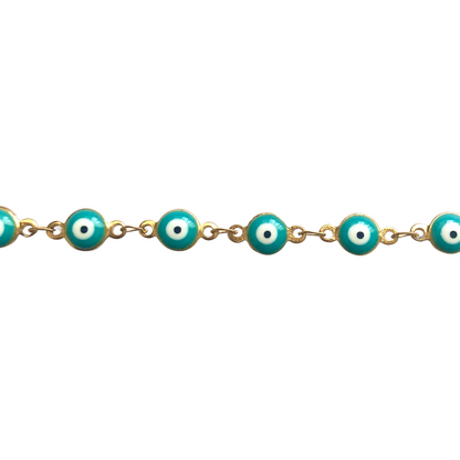 Bracelet with Turquoise Evil Eyes