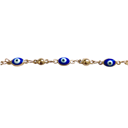 Bracelet with Small Oval Evil Eyes