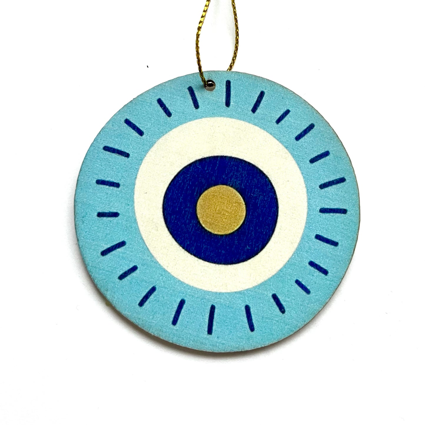 Wooden Evil Eye Christmas Ornament