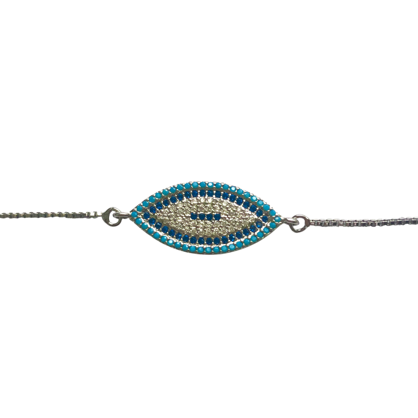 Bracelet with Diamanté Evil Eye and Chain