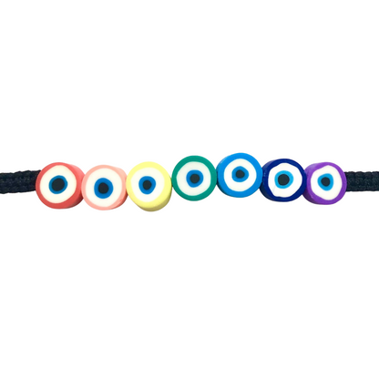 Rainbow Evil Eye Circle Bracelet