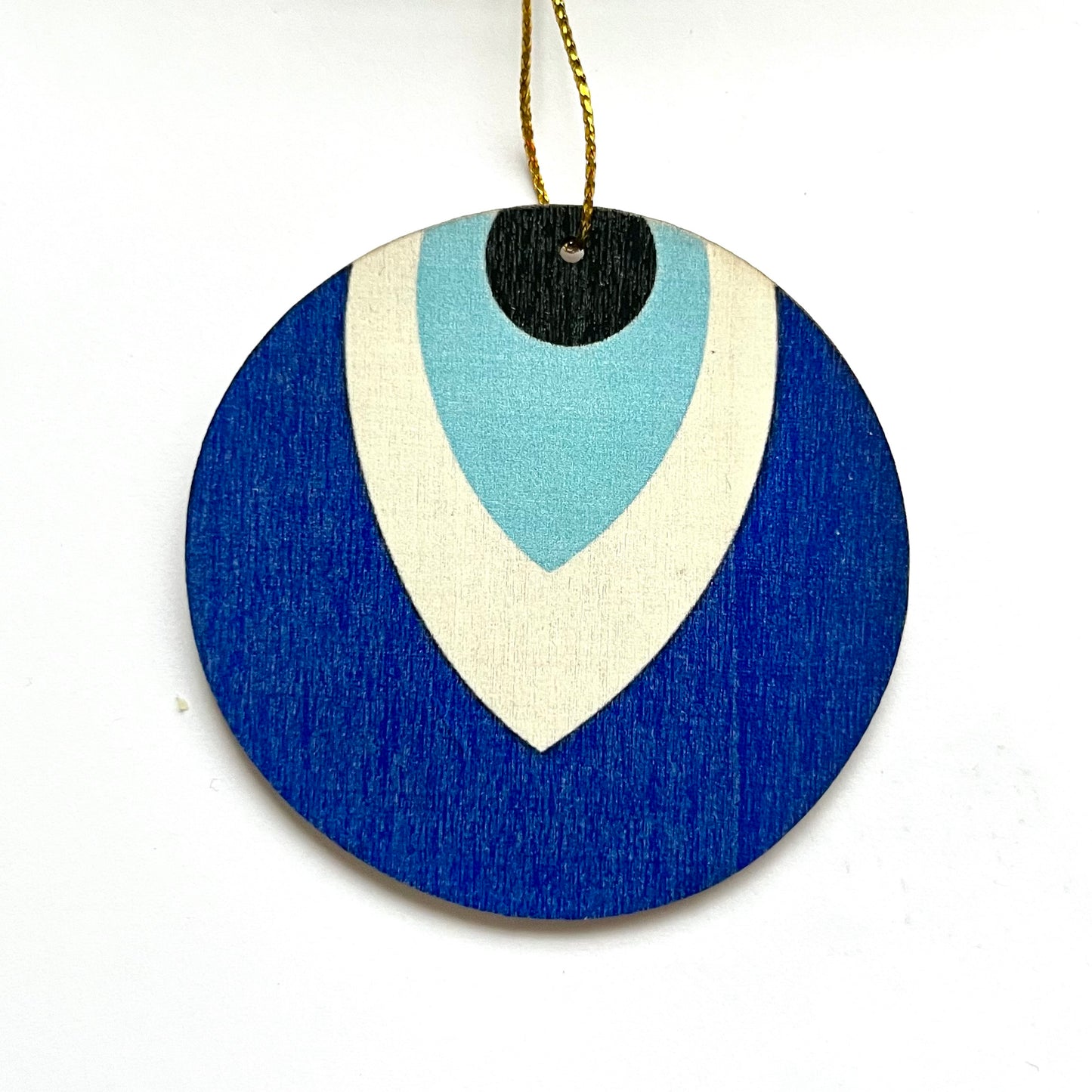 Wooden Evil Eye Christmas Ornament