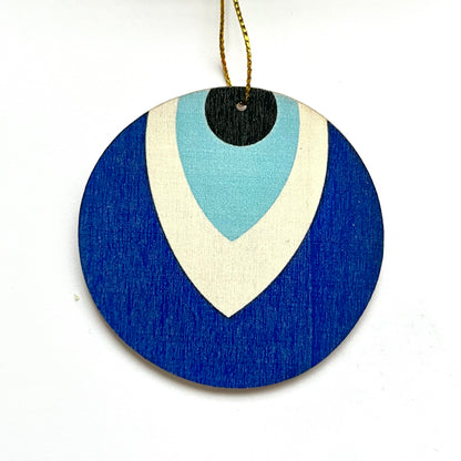 Wooden Evil Eye Christmas Ornament