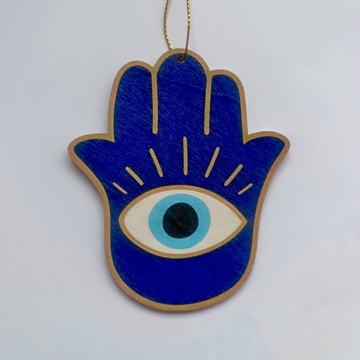 Wooden Evil Eye Christmas Ornament