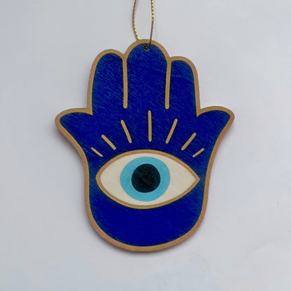 Wooden Evil Eye Christmas Ornament