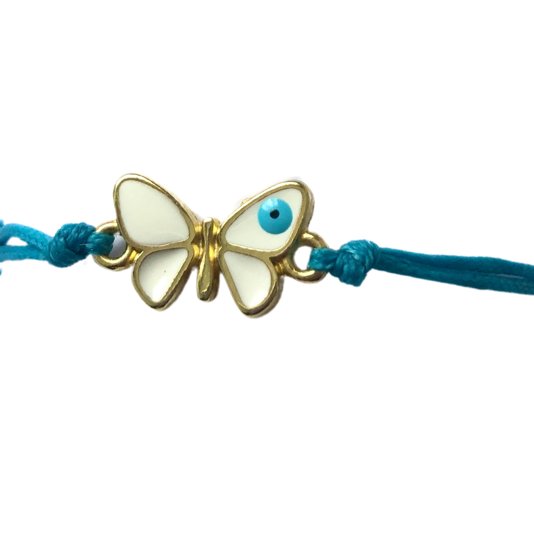 Bracelet with Butterfly & Evil Eye