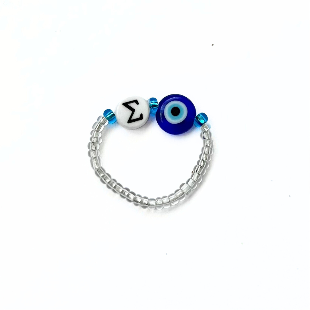 Initial Ring with Evil Eye