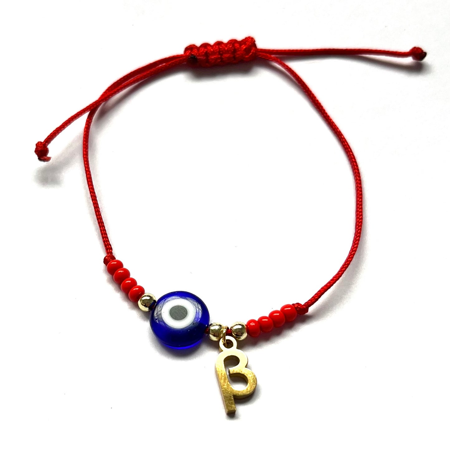 Greek Letter Bracelet with Evil Eye