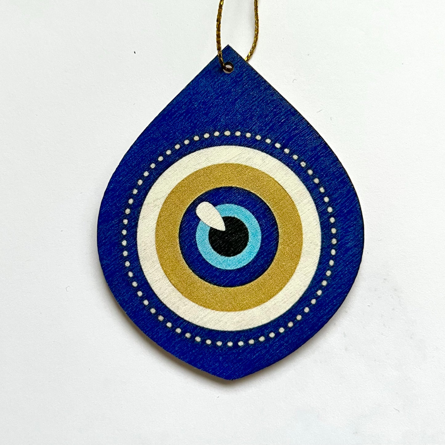 Wooden Evil Eye Christmas Ornament