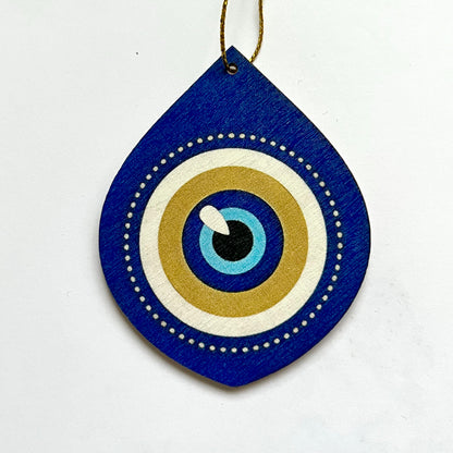 Wooden Evil Eye Christmas Ornament