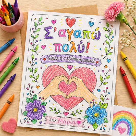🎁 Free Printable Greek Mother’s Day Colouring Page