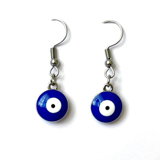 Domed Evil Eye Earrings