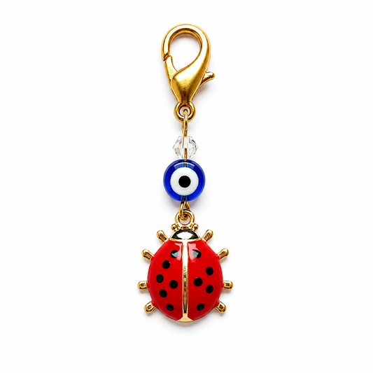 Ladybug with Evil Eye Good Luck Charm