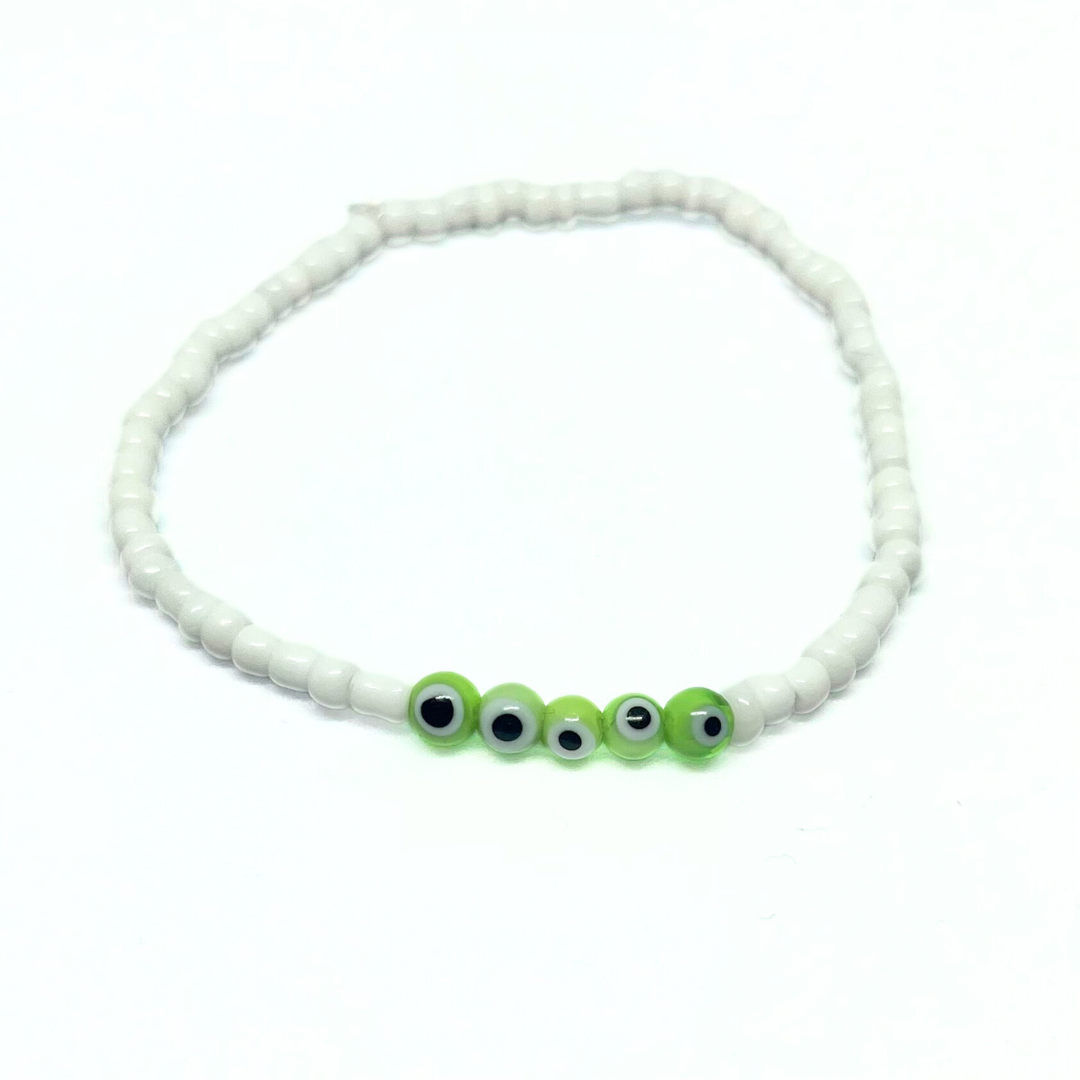 Beaded Bracelet with Multi Mini Evil Eyes