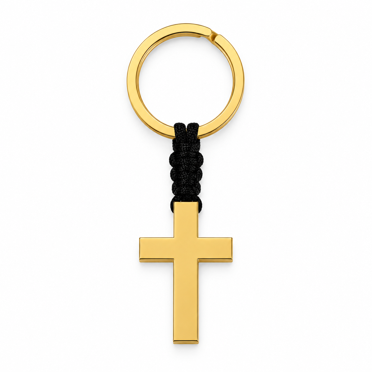 Gold Cross Keyring