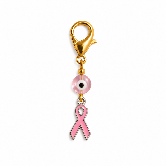 Breast Cancer Ribbon Good Luck Charm – October Limited Edition