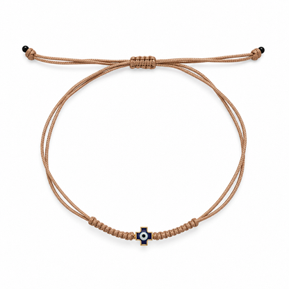 Bracelet with Small Blue Cross and Evil Eye 🧿✝️
