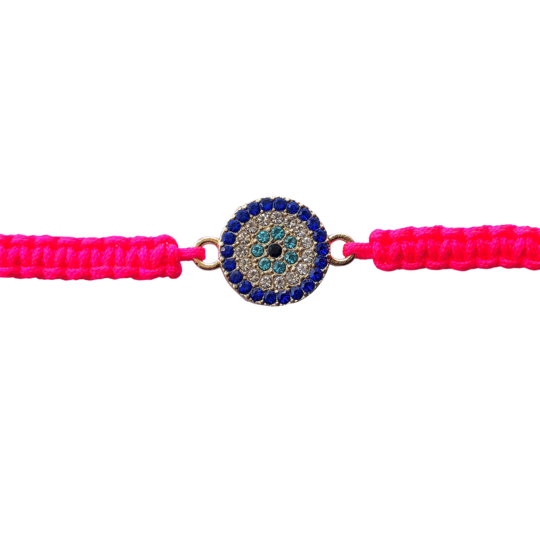 Bracelet with Round Diamanté Evil Eye