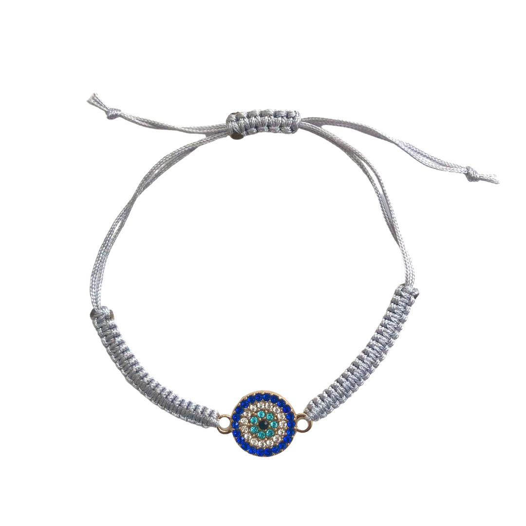 Bracelet with Round Diamanté Evil Eye