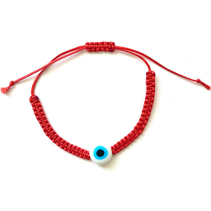 Bracelet With Flat Round Glass Evil Eye